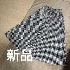 CRESCENT DUO　ガウチョパンツ　コットン　チェック　切り替え CRESCENT DUOガウチョパンツコットンチェック切り替え