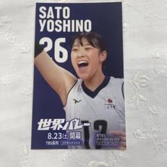 バレーボール応援カフェ　佐藤淑乃　特典カード　バレー女子日本代表　非売品