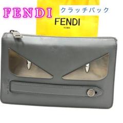 ⚪︎美品 フェンディ モンスター クラッチ セカンド バッグ バグズ グレー