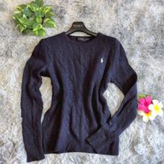 【Polo Ralph Lauren】ネイビー ニットセーター XS カシミヤ混のサムネイル