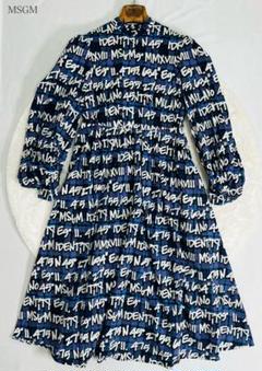 【美品】MSGM エムエスジーエム 総ロゴ シャツワンピース イタリア製