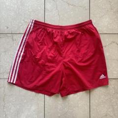 90s adidas クラシック3ストライプスイムショーツ　ハーフパンツ　赤 90s adidas クラシック3ストライプスイムショーツ ハーフパンツ 赤