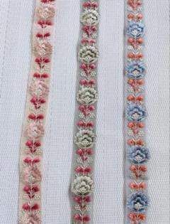 インド刺繍リボン　3色セット　計3m ハンドメイド　ヘアアクセサリー　ポーチ