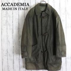 ACCADEMIA イタリア製 本革 ファイヤーマンコート レザーコート カーキ ACCADEMIAイタリア製本革ファイヤーマンコートレザーコートカーキ