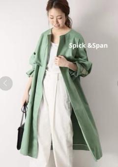 Spick &Span 綿麻ノーカラーワイドスリーブコートのサムネイル