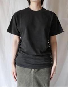 3万 FUMIKA UCHIDA フミカウチダ 黒 カットソー Tシャツ 36 FUMIKA UCHIDA フミカウチダ 21SS OVERDYED SIDE SHIRRING TEE