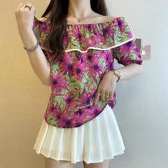 大きいサイズ レディース トップス オフショルダー フリル 春夏 秋 新品 半袖