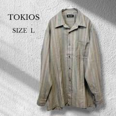 ✨美品✨ TOKIOS メンズ シャツ 長袖 ストライプ カジュアル 古着 L