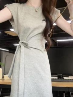 春夏お出かけに最適ロングワンピース！シンプルワンポイント