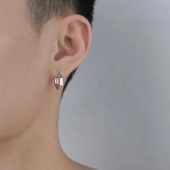 【再入荷】ピアス 　シルバー　フープ　リング　アルファベット　韓国　ストリート