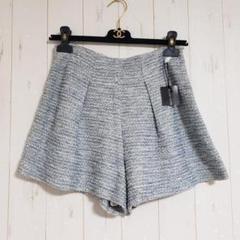 新品△ボナジョルナータ△ショートパンツ 水色M フレア ブロックプリーツ