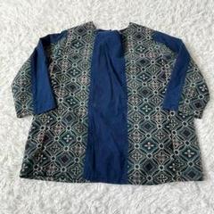 絣　リメイク　ハンドメイド　柄　ブラウス　久留米
