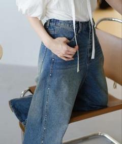 匿名配送】Kastane スタッズデニムパンツ(ブルー) サイズ0 匿名配送】Kastane スタッズデニムパンツ(ブルー) サイズ0