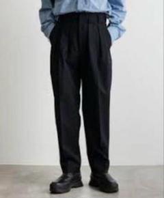 ujogh ネイビー ワイドパンツ スラックス　stein yoke Y's for men 23AW ギャバジンステッチパンツ | HUES 福岡