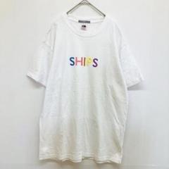 シップス フルーツオブザルーム ロゴ刺繍 半袖 Tシャツ コットン 【M】 白
