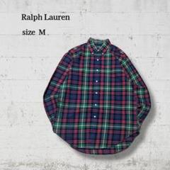 Ralph LaurenチェックMクラシックフィット赤緑紺ゆったり長袖F762