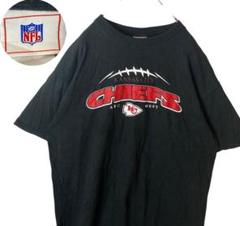 希少古着NFLカンザスシティチーフスでかロゴブラックTシャツゆったりサイズ