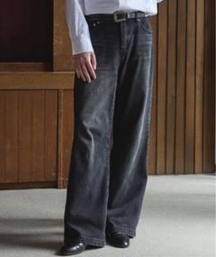 LURAKU セミフレアウォッシュデニム LURAKU】Semi-flared washed denim - セミフレア