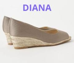 美品DIANA ジュート巻きウェッジローヒールパンプスウェッジ