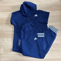 adidas フード付きジャージ上下セット ネイビーSサイズ　レディース
