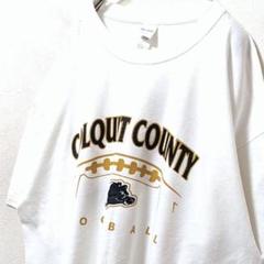 ギルダン コルキットカウンティフットボール ロゴ Tシャツホワイト白XL古着