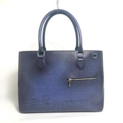 7F196/ベルルッティ/トゥジュール/トートバッグ/シルバー金具/ブルー/青