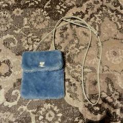 経典 クレージュ 00s y2k vintage ブルー 青 ファーショルダーバッグ バッグ
