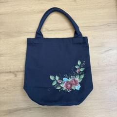手書きトールペイント布製バケツ型バック