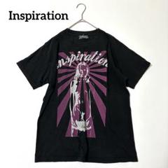 Inspiration ロゴプリント イラストTシャツ 英字 カジュアルゆったり