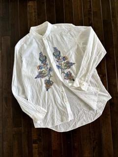 エトロ/入手困難 18SS 定価10万 スタンドカラーシャツ ビーズ刺繍 XL