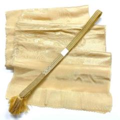 ［4003］帯締め 帯揚げ セット 美品 蔦流水地紋 金糸 正絹 着物 帯絞め