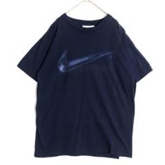 3136　90s 00s ナイキ　ビッグプリント　半袖　Tシャツ　紺