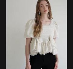 【新品未使用】acka tweed peplum tops Acka tweed peplum tops
