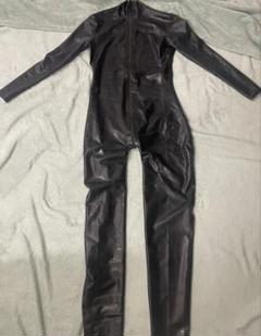 ラテックス製フロントジッパー式全身スーツ男性用（手足開口）★黒M★キャットスーツ Amazon.co.jp: ラテックスキャットスーツフロントジッパー男性用