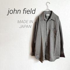 john field メンズ トップス グレーのポケット付き長袖シャツ