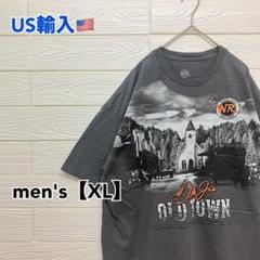●T490【US輸入】プリント Tシャツ グレー系 men's【XL】