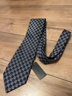 LOUIS VUITTON ネクタイ タグ付 ネイビー ジャガード ルイヴィトン