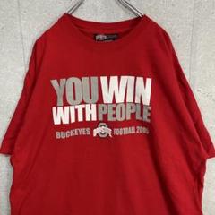 オハイオ大学　カレッジ　チームロゴ　レッド　ビックサイズTシャツ　2XL