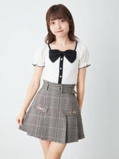 ヨークランド（日本製）春夏　タータンチェック柄半袖タックフレアワンピース9緑紺黒 Yorkland - YORKLAND ヨークランド ☆ チェック柄ワンピース