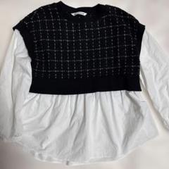 ZARAニットベストシャツ 黒と白