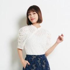 ヴィヴィアンタム［F］美品　シアー刺繍　レトロ　シャツ　ブラウス　トップス　半袖 2025年最新】Vivienne Tam レディース 半袖 シャツ・ブラウスの