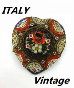 【希少】超レアベネチアンモザイクガラス ブローチ ヴィンテージ ☆ITALY ◎マイクロモザイク ベネチアンガラス