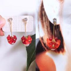 大人オシャレ♡ゆらゆら〜 360°flower〜コットンパールピアス♡¨†