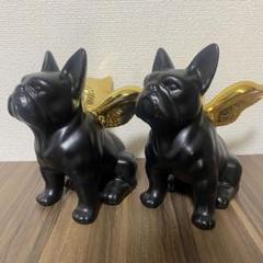 ★展示品★ KARE カレ シッティングエンジェルドッグ デコオブジェ シッティングエンジェルドッグゴールドブラック デコオブジェ