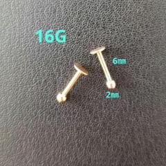 ラブレット スタッズ 16G 6×2㎜ ゴールド