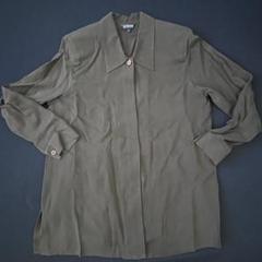 (S6)jasmi silk 長袖シルクシャツ　メンズレディース Mサイズのサムネイル