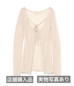 ANDMARY Lacey ribbon cardigan beige - メルカリ