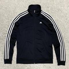 adidas アディダス トラックジャケット ジャージ素材 黒×白のサムネイル