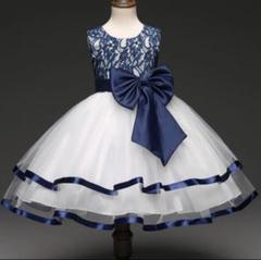 新品♥150cm ホワイトネイビードレス (´ω`*)