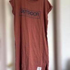 OUTDOOR PRODUCTS カットソーワンピース 半袖 テラコッタ
